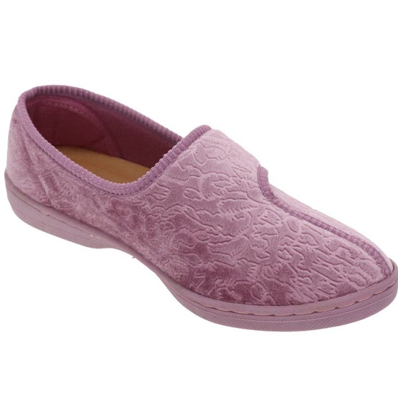Foamtreads Jewel 2 Dusty Rose Womens Embossed Velour Slipper Size 8.5 M - Picture 2 of 12